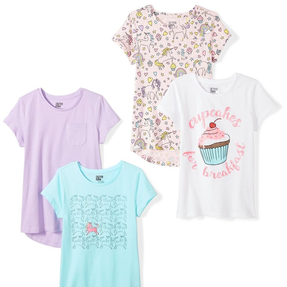 4 pack girls shirts